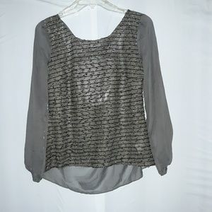 Women's a'reve sparkly and sheer top size L